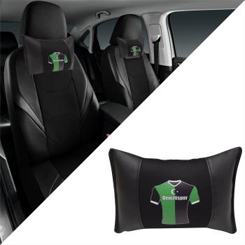 Auto Nackenkissen Nackenpolster Leder und gesticktes Polster Design Türkische Mannschaft Denizli Denizlispor Fussballtrikot